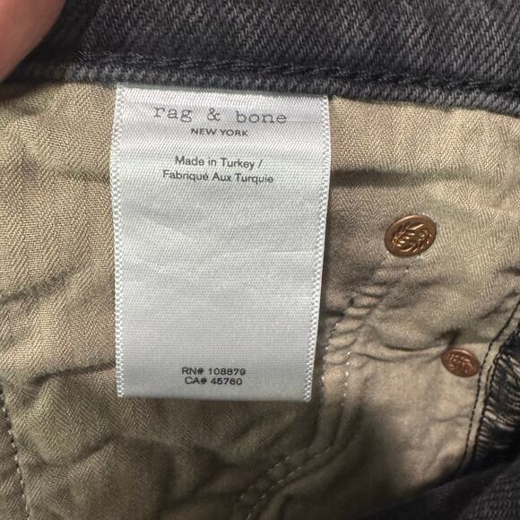 Rag & Bone Men's Beck Authentic Jeans Straight Leg Cropped Black Size 34 NWT - Picture 8 of 12